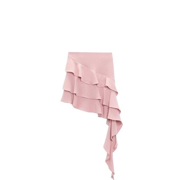 ZARA FRILLED MINI SKIRT PINK SIZE XS | 1971/096 - Picture 1 of 11